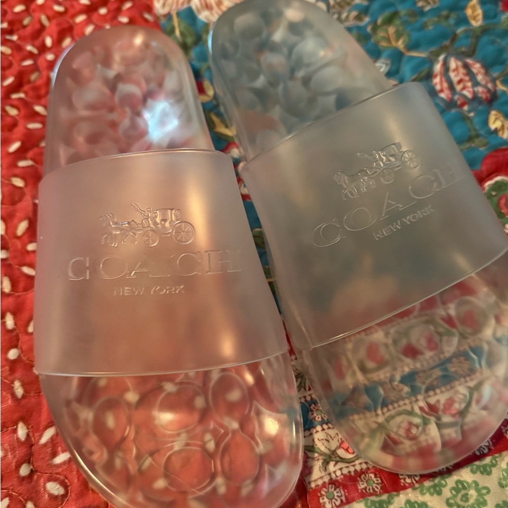 Coach Transparent Slide Sandals